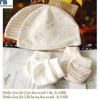 (Mother Care) Set nón hoặc bao tay sơ sinh - be